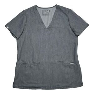 Figs Scrub Top Women Small Casma 3 Pocket Graphite Gray‎ FW1100